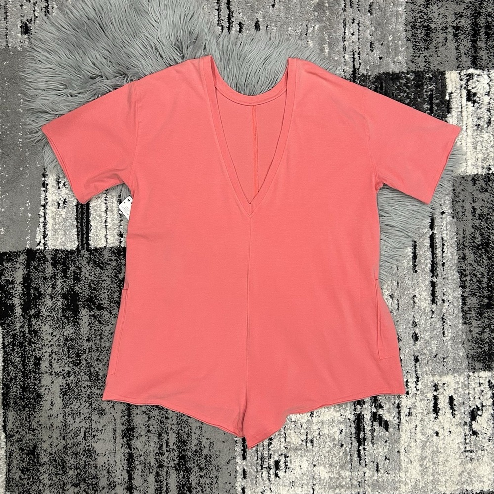 Free People Movement Women's Medium‎ Hot Shot Tee Romper Hibiscus Pink NWT $60
